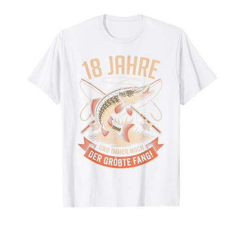 18. Geburtstag Angler Fischen 18 Jahre Männer Fischer Retro T-Shirt von Geburtstag Fischen Geschenk Retro Jungs Männer