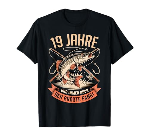 19. Geburtstag Angler Fischen 19 Jahre Männer Fischer Retro T-Shirt von Geburtstag Fischen Geschenk Retro Jungs Männer