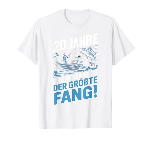 20. Geburtstag Angler Fischen 20 Jahre Männer Fischer Retro T-Shirt von Geburtstag Fischen Geschenk Retro Jungs Männer