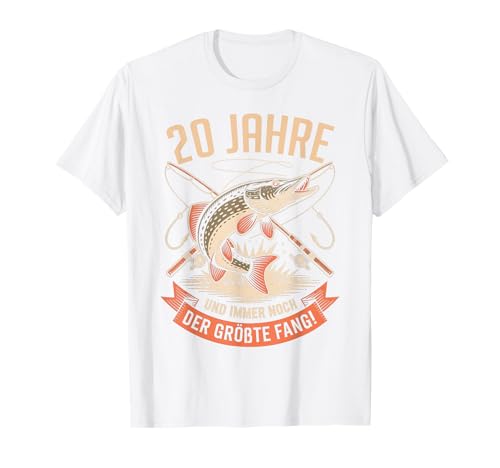 20. Geburtstag Angler Fischen 20 Jahre Männer Fischer Retro T-Shirt von Geburtstag Fischen Geschenk Retro Jungs Männer