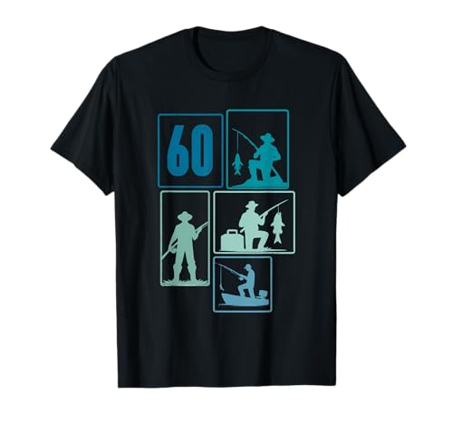 60. Geburtstag Angler Fischen 60 Jahre Männer Fischer Retro T-Shirt von Geburtstag Fischen Geschenk Retro Jungs Männer