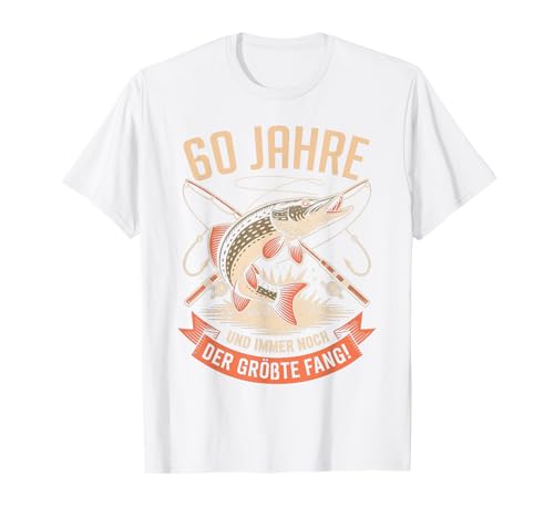 60. Geburtstag Angler Fischen 60 Jahre Männer Fischer Retro T-Shirt von Geburtstag Fischen Geschenk Retro Jungs Männer