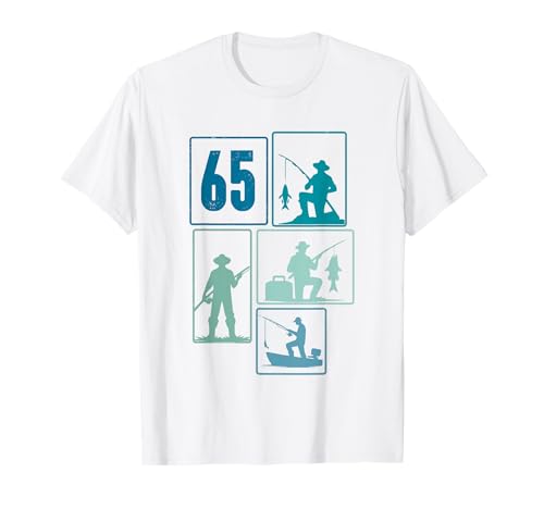 65. Geburtstag Angler Fischen 65 Jahre Männer Fischer Retro T-Shirt von Geburtstag Fischen Geschenk Retro Jungs Männer