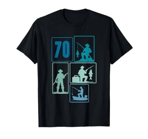 70. Geburtstag Angler Fischen 70 Jahre Männer Fischer Retro T-Shirt von Geburtstag Fischen Geschenk Retro Jungs Männer