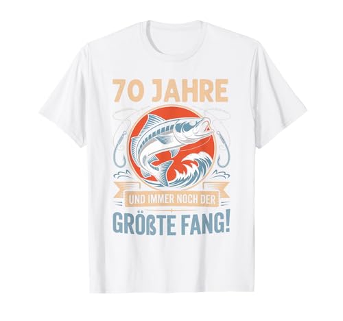 70. Geburtstag Angler Fischen 70 Jahre Männer Fischer Retro T-Shirt von Geburtstag Fischen Geschenk Retro Jungs Männer