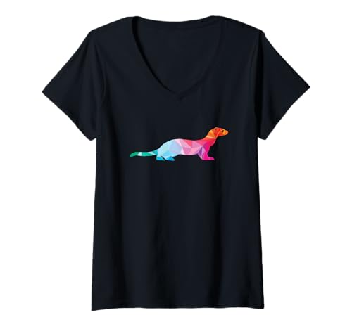 Damen Cooles Frettchen zum Geburtstag Haustier lustiger Marder Zoo T-Shirt mit V-Ausschnitt Damen Cooles Frettchen zum Geburtstag Haustier lustiger Marder Zoo T-Shirt mit V-Ausschnitt von Geburtstag Frauen & Männer Geschenkidee von Herzen
