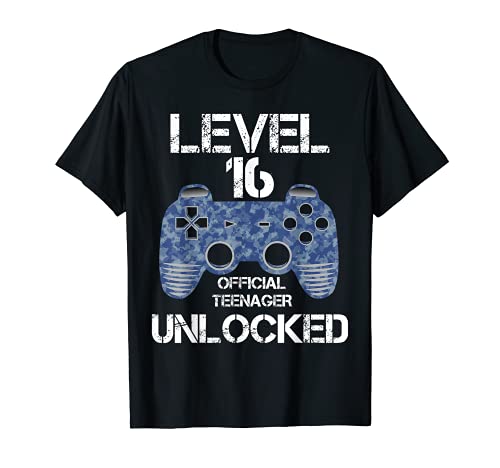 Level 16 Unlocked 16 Geburtstag Navy Gamer Junge Mädchen T-Shirt Level 16 Unlocked 16 Geburtstag Navy Gamer Junge Mädchen T-Shirt von Geburtstag Gamer Teenager Flecktarn Geschenkeladen