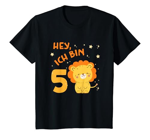 Kinder Ich Bin 5 Löwe Geburtstag Fünf Jahre Jungen Geschenk T-Shirt von Geburtstag Geburtstagskind Geburtstagsshirt
