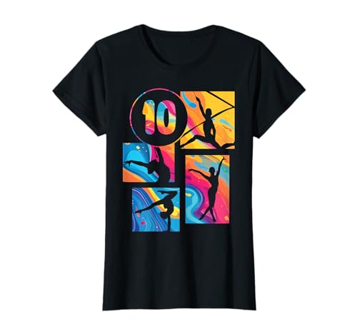 10. Geburtstag Turnen Gymnastik Mädchen Akrobatik Handstand T-Shirt von Geburtstag Geschenk Mädchen Turnen Akrobatik