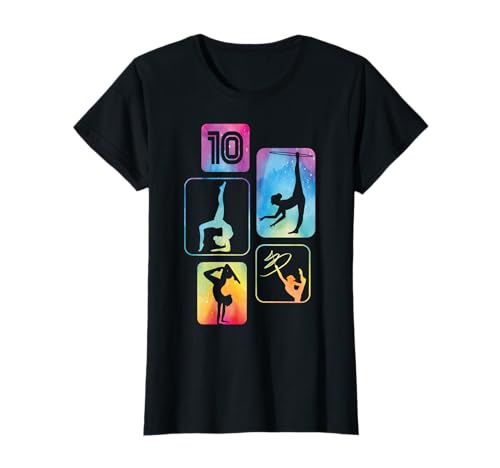 10. Geburtstag Turnen Gymnastik Mädchen Akrobatik Handstand T-Shirt von Geburtstag Geschenk Mädchen Turnen Akrobatik