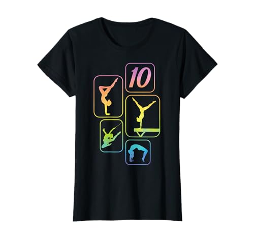 10. Geburtstag Turnen Gymnastik Mädchen Akrobatik Handstand T-Shirt von Geburtstag Geschenk Mädchen Turnen Akrobatik