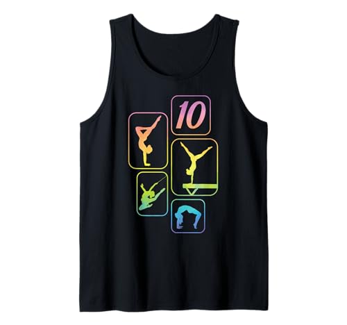 10. Geburtstag Turnen Gymnastik Mädchen Akrobatik Handstand Tank Top von Geburtstag Geschenk Mädchen Turnen Akrobatik