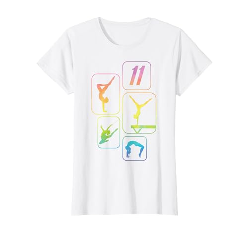11. Geburtstag Turnen Gymnastik Mädchen Akrobatik Handstand T-Shirt von Geburtstag Geschenk Mädchen Turnen Akrobatik