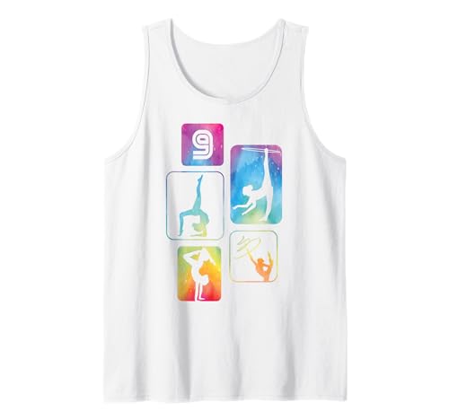 9. Geburtstag Turnen Gymnastik Mädchen Akrobatik Handstand Tank Top von Geburtstag Geschenk Mädchen Turnen Akrobatik