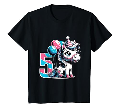 Kinder 5 Jahre Mädchen pferd 5ter Geburtstag Einhorn T-Shirt Kinder 5 Jahre Mädchen pferd 5ter Geburtstag Einhorn T-Shirt von Geburtstag Geschenk Pferd Mädchen