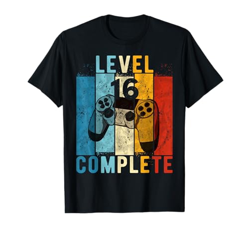 Geburtstag 16 Jahre Junge Gamer Level 16 Complete Jungen T-Shirt von Geburtstag Geschenke 16 Jahre Junge Gamer