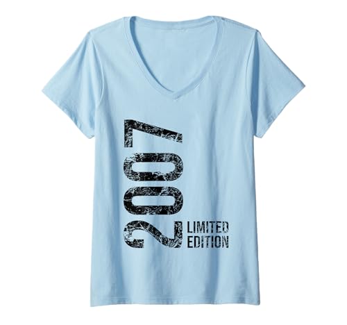 Damen 18. Geburtstag Junge Mädchen 18 Jahre 2007 Geburtstags T-Shirt mit V-Ausschnitt von Geburtstag Geschenke 2007 18 Jahre Jungen Mädchen