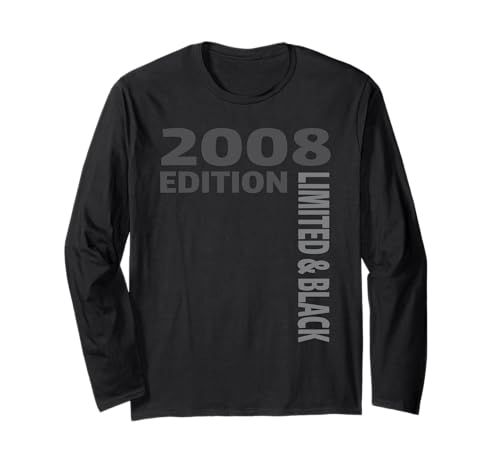17th Birthday Girl Boy 17 Years 2008 Birthday Black Edition Langarmshirt von Geburtstag Geschenke 2008 17 Jahre Mädchen Jungen