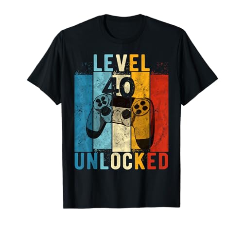 Geburtstag 40 Jahre Mann Geschenk Level 40 Männer T-Shirt von Geburtstag Geschenke 40 Jahre Männer Gamer