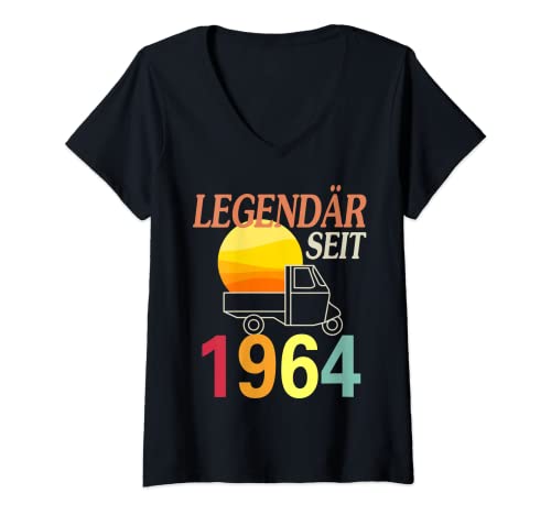 Damen APE 50 Fahren und Legendär Seit 1964 Geburtstag APE T-Shirt mit V-Ausschnitt Damen APE 50 Fahren und Legendär Seit 1964 Geburtstag APE T-Shirt mit V-Ausschnitt von Geburtstag Geschenke APE Fahrer by stewei design