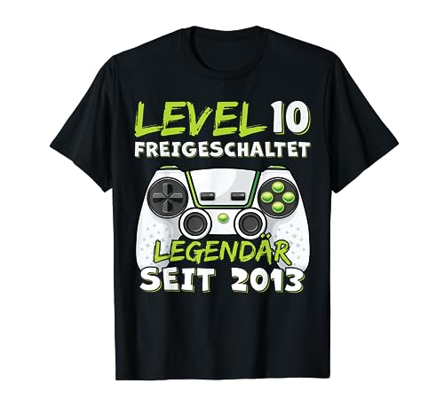 Level 10 Geburtstag Junge Jungen Lustig 2013 10er Geburtstag T-Shirt von Geburtstag Geschenke Co.