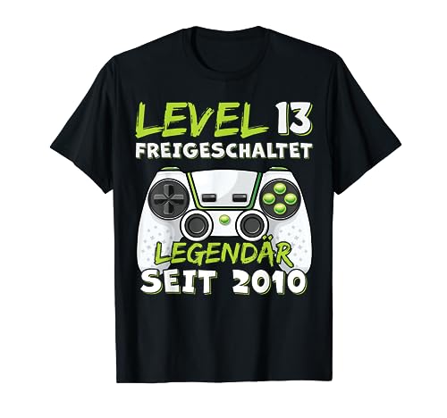 Level 13 Geburtstag Junge Jungen Lustig 2010 13er Geburtstag T-Shirt von Geburtstag Geschenke Co.