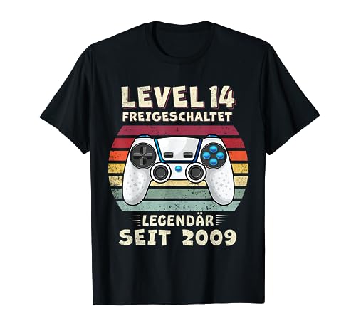 Level 14 Geburtstag Junge Jungen Lustig 2009 14er Geburtstag T-Shirt von Geburtstag Geschenke Co.