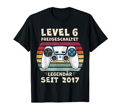 Level 6 Geburtstag Junge Jungen Lustig 2017 6er Geburtstag T-Shirt von Geburtstag Geschenke Co.