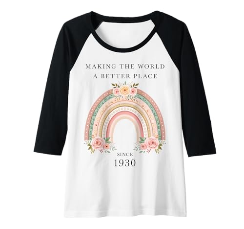 Damen Making The World a Better Place Since 1930 Geburtstag Frau Raglan von Geburtstag Geschenkideen Frauen Retro Stil