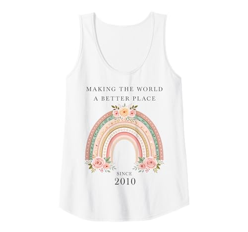 Damen Making The World a Better Place Since 2010 Geburtstag Frau Tank Top von Geburtstag Geschenkideen Frauen Retro Stil