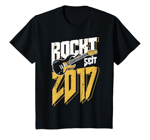 Kinder 7. Geburtstag Rockt Seit 2017 Jahrgang Rock Gitarre Kinder T-Shirt von Geburtstag Geschenkideen Rock Musik Rocker 2022