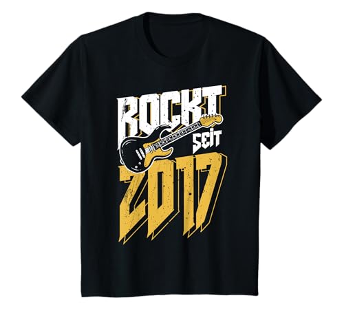 Kinder 7. Geburtstag Rockt Seit 2017 Jahrgang Rock Gitarre Kinder T-Shirt von Geburtstag Geschenkideen Rock Musik Rocker 2022