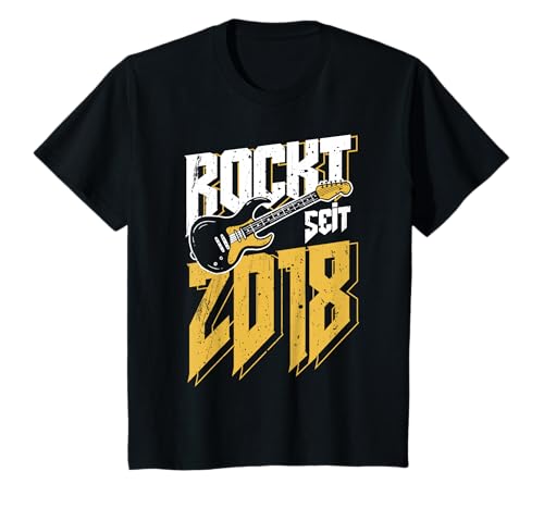 7. Geburtstag Rockt Seit 2018 Jahrgang Rock Gitarre Kinder T-Shirt von Geburtstag Geschenkideen Rock Musik Rocker 2022