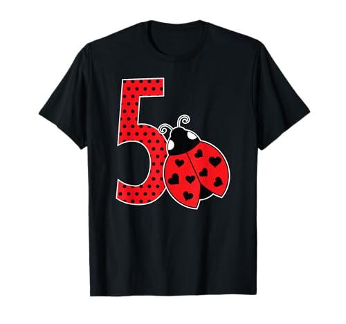 5.Geburtstag Marienkäfer Käfer Mit Herzen 5 Jahre Mädchen T-Shirt 5.Geburtstag Marienkäfer Käfer Mit Herzen 5 Jahre Mädchen T-Shirt von Geburtstag Glücksbringer & Mädchen Jungen Geschenk