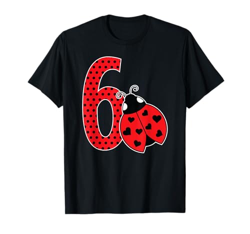 6.Geburtstag Marienkäfer Käfer Mit Herzen 6 Jahre Mädchen T-Shirt 6.Geburtstag Marienkäfer Käfer Mit Herzen 6 Jahre Mädchen T-Shirt von Geburtstag Glücksbringer & Mädchen Jungen Geschenk