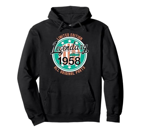 Party Lustig Damen Herren Legendary since 1958 Geburtsjahr Pullover Hoodie Party Lustig Damen Herren Legendary since 1958 Geburtsjahr Pullover Hoodie von Geburtstag Jahrgang 1958 Deko Geburtstagsgeschenk