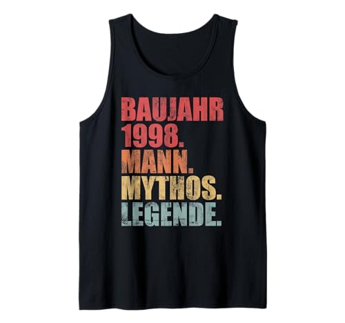 Herren Baujahr 1998 Geboren Lustiger Spruch Jahrgang Vintage Tank Top Herren Baujahr 1998 Geboren Lustiger Spruch Jahrgang Vintage Tank Top von Geburtstag Jahrgang Mann Mythos Legende