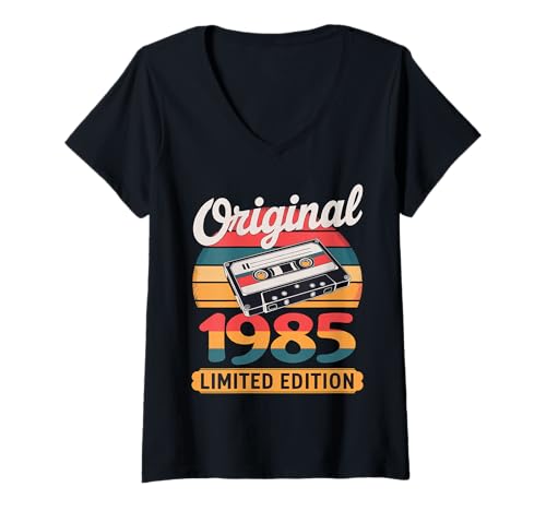 Damen Geburtstag Jahrgang Original 1985 Limited Edition T-Shirt mit V-Ausschnitt von Geburtstag Jahrgang Original 1985 Retro