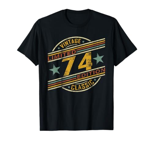 74. Geburtstag Damen Herren Vintage Klassik Limited Edition T-Shirt 74. Geburtstag Damen Herren Vintage Klassik Limited Edition T-Shirt von Geburtstag Jahrgang geboren Geburtstagsgeschenk