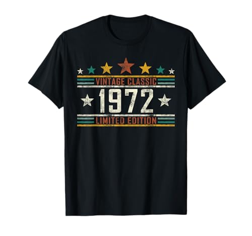 Geburtstag Jahrgang 1972 Damen Herren Vintage Klassik T-Shirt Geburtstag Jahrgang 1972 Damen Herren Vintage Klassik T-Shirt von Geburtstag Jahrgang geboren Geburtstagsgeschenk