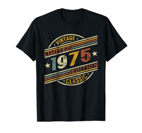 Geburtstag Jahrgang 1975 Damen Herren Vintage Klassik T-Shirt Geburtstag Jahrgang 1975 Damen Herren Vintage Klassik T-Shirt von Geburtstag Jahrgang geboren Geburtstagsgeschenk