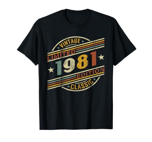 Geburtstag Jahrgang 1981 Damen Herren Vintage Klassik T-Shirt Geburtstag Jahrgang 1981 Damen Herren Vintage Klassik T-Shirt von Geburtstag Jahrgang geboren Geburtstagsgeschenk