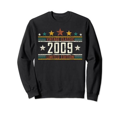Geburtstag Jahrgang 2009 Damen Herren Vintage Klassik Sweatshirt Geburtstag Jahrgang 2009 Damen Herren Vintage Klassik Sweatshirt von Geburtstag Jahrgang geboren Geburtstagsgeschenk
