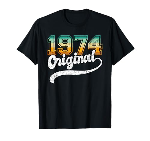 Jahrgang 1974 Damen Herren Vintage Klassik Original T-Shirt Jahrgang 1974 Damen Herren Vintage Klassik Original T-Shirt von Geburtstag Jahrgang geboren Geburtstagsgeschenk