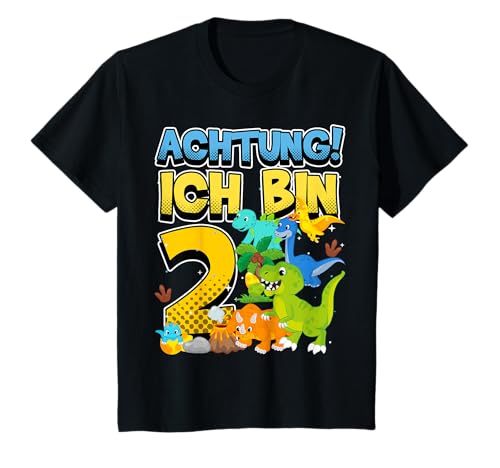 Kinder 2. Geburtstag, Ich Bin 2 Jahre Junge, Dino, Dinosaurier T-Shirt von Geburtstag Junge Geschenk Dino Geburtstagsgeschenk