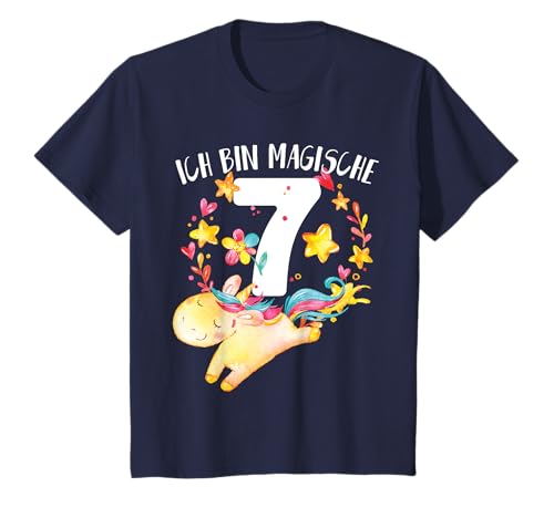7 Jahre Junge Mädchen Zahl Sieben Einhorn Geburtstag T-Shirt von Geburtstag Junge Mädchen Zahl mit Einhorn