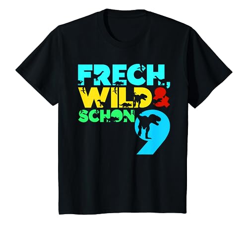 Kinder Frech Wild & schon 9, Geburtstag Junge 9 Jahre Geschenk Dino T-Shirt Kinder Frech Wild & schon 9, Geburtstag Junge 9 Jahre Geschenk Dino T-Shirt von Geburtstag Jungen Dino Shirts Geschenk
