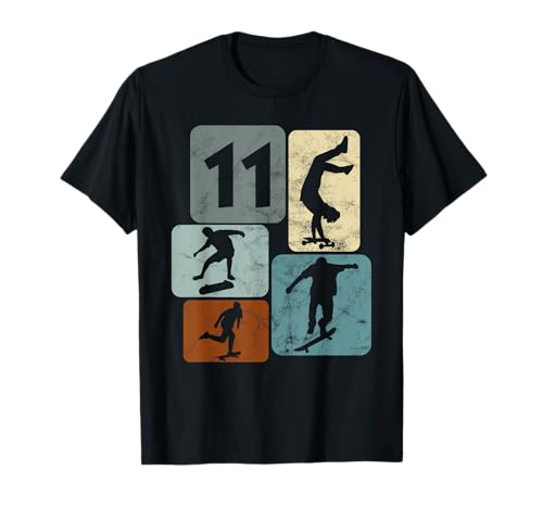 11 Geburtstag Jungs Skater 11 Jahre Kinder Skaten T-Shirt von Geburtstag Jungs Skater Kinder Skaten Outfit Jungs