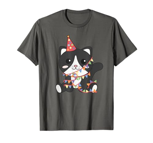 Katze zum Geburtstag für Kinder ein Geburtstags Katze T-Shirt von Geburtstag Katze Kinder Geburtstagsparty Kinder
