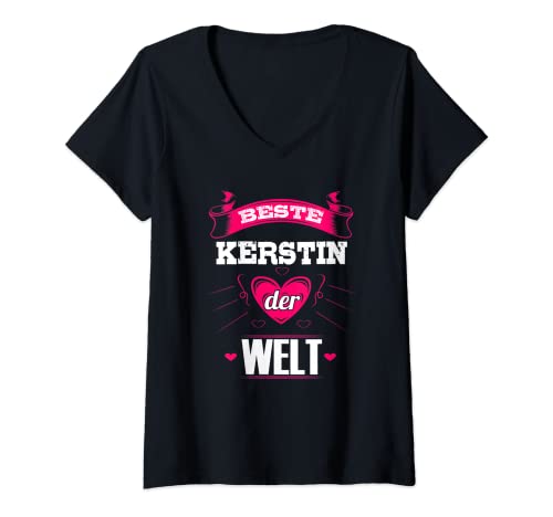 Damen Beste Kerstin der Welt T-Shirt mit V-Ausschnitt Damen Beste Kerstin der Welt T-Shirt mit V-Ausschnitt von Geburtstag Kerstin Geschenk